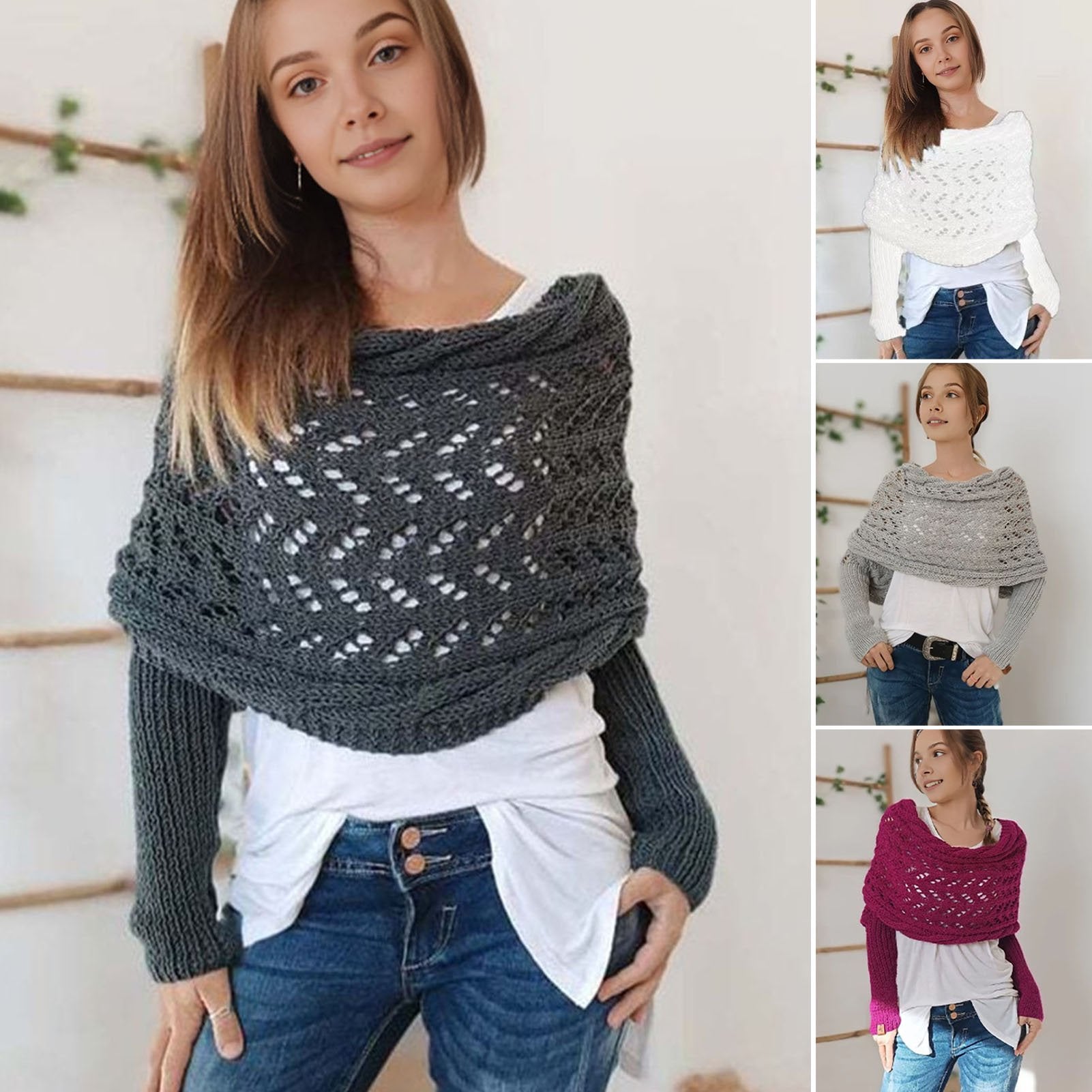 Revola™ - Omslagsbar Stickad Sjalskydd Mot Kyla